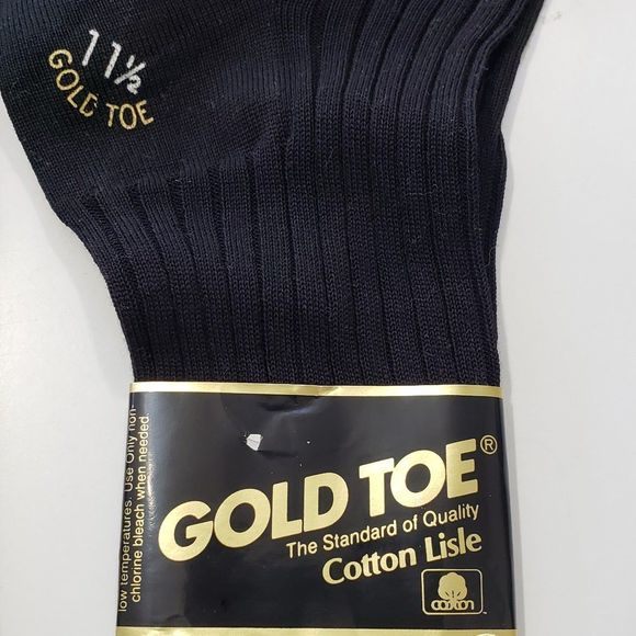 NWT Two Pair Gold Toe Men's Socks (Black and Navy) - Picture 3 of 5